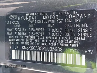 2023 Hyundai Kona SEL with VIN KM8K6CAB5PU935683, listed as a IAAI auction lot 41680852 with 59,057 mi miles and . Bid and sale history available at DreamBid. Image 9.