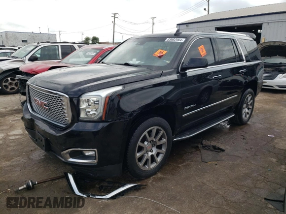 2016 GMC Yukon Denali with VIN 1GKS2CKJ9GR367824, listed as a Copart auction lot 63682964 with 0 mi miles and Salvage Title. Bid and sale history available at carsss.com. Image 1.