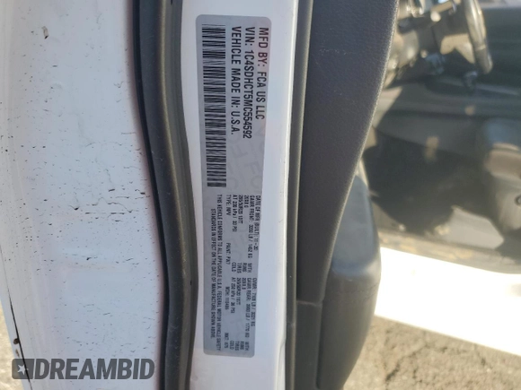 2021 Dodge Durango R/T with VIN 1C4SDHCT5MC554592, listed as a Copart auction lot 87502935 with 35,734 mi miles and Clean Title. Bid and sale history available at DreamBid. Image 14.