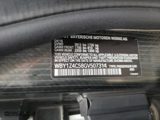 2016 BMW i3 with VIN WBY1Z4C58GV507314, listed as a Copart auction lot 70931612 with 70,457 mi miles. Bid and sale history available at carsss.com. Image 13.