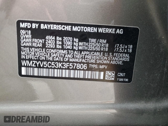 2019 MINI Countryman Cooper с VIN WMZYV5C53K3F57806, выставлен на аукционе Copart как лот 53888065 с пробегом 80 372 миль миль и Списание • Salvage title. История ставок и продаж доступна на DreamBid. Изображение 12.