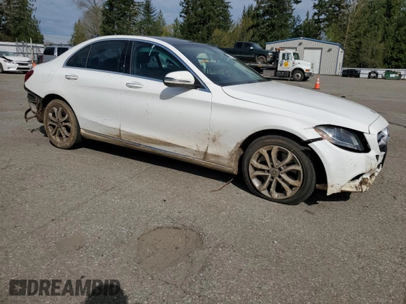 2017 Mercedes-Benz C 300 with VIN 55SWF4KB9HU213880, listed as a Copart auction lot 52510285 with 86,383 mi miles and Salvage Title. Bid and sale history available at carsss.com. Image 4.