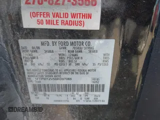 2008 Ford F-150 XLT с VIN 1FTPW12V58KD97085, выставлен на аукционе IAAI как лот 41658847 с пробегом 259 365 миль миль и . История ставок и продаж доступна на DreamBid. Изображение 9.