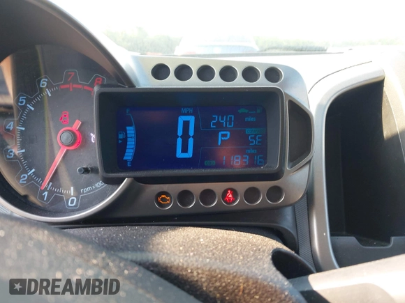 2012 Chevrolet Sonic LT with VIN 1G1JC6SH3C4104943, listed as a IAAI auction lot 42573791 with 118,316 mi miles and . Bid and sale history available at DreamBid. Image 7.