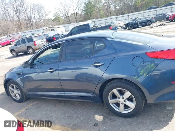 2015 Kia Optima LX with VIN 5XXGM4A74FG417988, listed as a IAAI auction lot 41805916 with 135,000 mi miles. Bid and sale history available at carsss.com. Image 14.