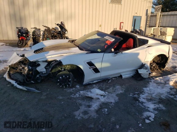 2017 Chevrolet Corvette Grand Sport 2LT with VIN 1G1YY2D71H5103739, listed as a Copart auction lot 41538585 with 0 mi miles and Salvage Title. Bid and sale history available at carsss.com. Image 1.