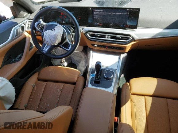 2022 BMW i4 eDrive40 with VIN WBY73AW05NFM59840, listed as a Copart auction lot 55608094 with 25,720 mi miles and Salvage Title. Bid and sale history available at carsss.com. Image 8.