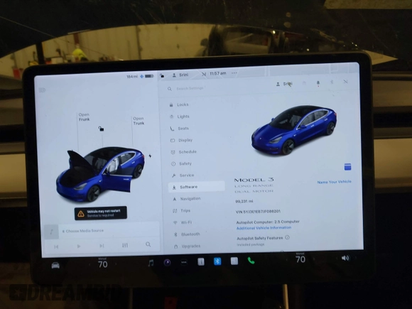2018 Tesla Model 3 Long Range Battery with VIN 5YJ3E1EB7JF086201, listed as a IAAI auction lot 41965193 with 99,231 mi miles and . Bid and sale history available at DreamBid. Image 18.