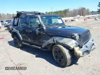 2018 Jeep Wrangler Unlimited Sport S z VIN 1C4HJXDG5JW147316, wystawiony jako IAAI lot #41776654 z przebiegiem 92 227 mil mil oraz . Historia ofert i sprzedaży dostępna na DreamBid. Obrazek 1.
