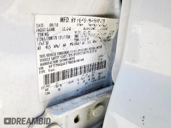 2011 Ford Super Duty F-250 SRW XL with VIN 1FT7W2AT7BEB18795, listed as a Copart auction lot 49762385 with 234,093 mi miles and Clean Title. Bid and sale history available at carsss.com. Image 12.