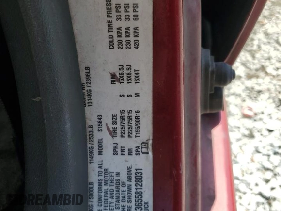 2005 Chevrolet Colorado 1SC LS Z85 with VIN 1GCCS136558128031, listed as a Copart auction lot 54231345 with 260,311 mi miles and Salvage title. Bid and sale history available at DreamBid. Image 13.
