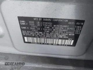 2018 Subaru Outback Premium z VIN 4S4BSAFC8J3337232, wystawiony jako IAAI lot #42214336 z przebiegiem 59 398 mil mil oraz . Historia ofert i sprzedaży dostępna na DreamBid. Obrazek 9.