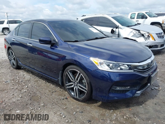 2016 Honda Accord Sport z VIN 1HGCR2F59GA046384, wystawiony jako IAAI lot #42460840 z przebiegiem 184 329 mil mil oraz . Historia ofert i sprzedaży dostępna na DreamBid. Obrazek 1.