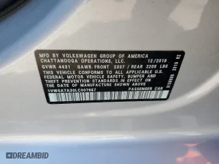 2020 Volkswagen Passat 2.0T SE with VIN 1VWSA7A30LC007957, listed as a Copart auction lot 50534615 with 35,573 mi miles and Clean Title. Bid and sale history available at carsss.com. Image 12.