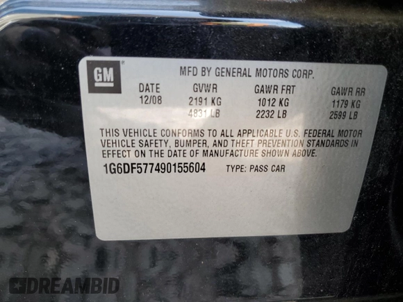 2009 Cadillac CTS RWD w/1SA with VIN 1G6DF577490155604, listed as a Copart auction lot 72563784 with 108,137 mi miles and Salvage Title. Bid and sale history available at carsss.com. Image 13.