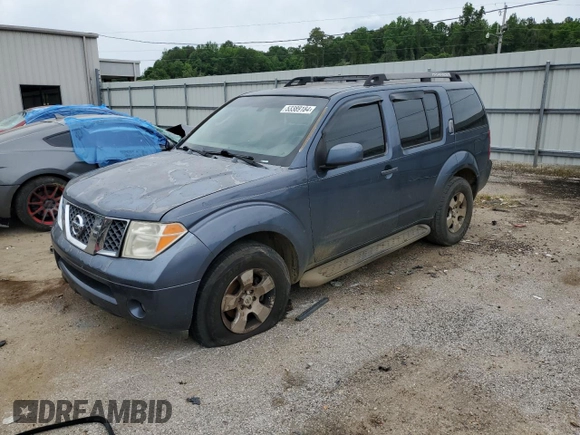 2005 Nissan Pathfinder LE z VIN 5N1AR18U95C706750, wystawiony jako Copart lot #81186314 z przebiegiem 259 815 mil mil oraz Szkoda całkowita • Salvage title. Historia ofert i sprzedaży dostępna na DreamBid. Obrazek 1.