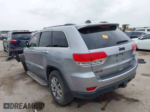 2015 Jeep Grand Cherokee Limited with VIN 1C4RJFBG4FC705392, listed as a IAAI auction lot 41946396 with 1 mi miles. Bid and sale history available at carsss.com. Image 3.