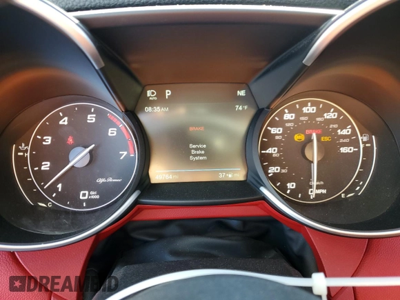 2018 Alfa Romeo Giulia with VIN ZARFAEBN8J7590038, listed as a Copart auction lot 40013063 with 49,764 mi miles. Bid and sale history available at carsss.com. Image 9.