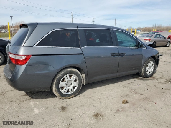 2013 Honda Odyssey LX with VIN 5FNRL5H21DB065383, listed as a Copart auction lot 49491005 with 171,503 mi miles and Salvage Title. Bid and sale history available at carsss.com. Image 3.