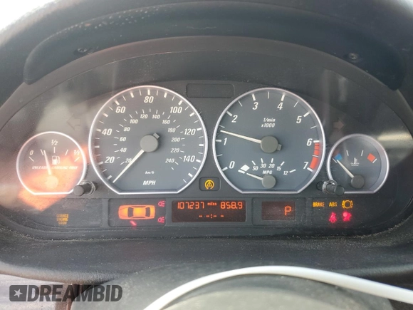 2001 BMW 3 Series 330Ci with VIN WBABS53431JU85614, listed as a Copart auction lot 46778405 with 107,237 mi miles and Non Repairable. Bid and sale history available at carsss.com. Image 9.