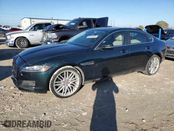 2017 Jaguar XF 35t Prestige with VIN SAJBE4BV2HCY34812, listed as a Copart auction lot 82416134 with 56,955 mi miles and Salvage Title. Bid and sale history available at carsss.com. Image 1.