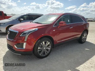 2024 Cadillac XT5 FWD Premium Luxury with VIN 1GYKNCRS3RZ737955, listed as a Copart auction lot 77241674 with 0 mi miles and Salvage Title. Bid and sale history available at carsss.com. Image 1.