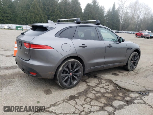 2019 Jaguar F-Pace 30t R-Sport with VIN SADCL2GX7KA352187, listed as a Copart auction lot 87842805 with 59,995 mi miles and Salvage title. Bid and sale history available at DreamBid. Image 3.
