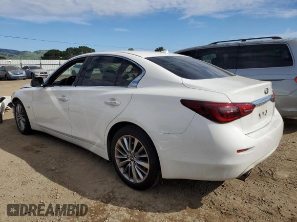 2018 Infiniti Q50 Luxe with VIN JN1EV7AP4JM363507, listed as a Copart auction lot 47868895 with 105,217 mi miles and Salvage Title. Bid and sale history available at DreamBid. Image 2.