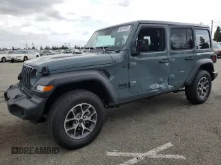 2024 Jeep Wrangler Sport S with VIN 1C4PJXDN4RW124924, listed as a Copart auction lot 50516555 with 7,747 mi miles and Salvage Title. Bid and sale history available at DreamBid. Image 1.