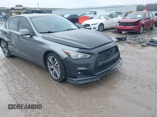 2018 Infiniti Q50 3.0t LUXE with VIN JN1EV7AR0JM430881, listed as a IAAI auction lot 41401797 with 106,196 mi miles. Bid and sale history available at carsss.com. Image 1.