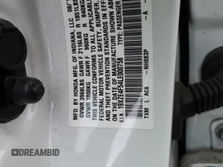2020 Honda Insight EX with VIN 19XZE4F54LE000758, listed as a Copart auction lot 49923805 with 76,483 mi miles and Salvage Title. Bid and sale history available at carsss.com. Image 14.