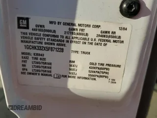 2005 Chevrolet Silverado 3500 SRW LT with VIN 1GCHK332X5F871228, listed as a Copart auction lot 75697014 with 0 mi miles and Salvage Title. Bid and sale history available at carsss.com. Image 12.