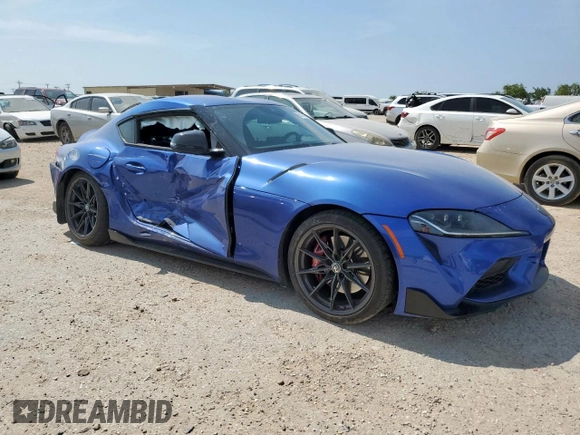 2023 Toyota Supra 3.0 with VIN WZ1DB0G05PW054758, listed as a Copart auction lot 60202015 with 32,974 mi miles and Salvage title. Bid and sale history available at DreamBid. Image 4.