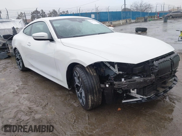 2025 BMW 4 Series 430i with VIN WBA43DA01SCT85324, listed as a IAAI auction lot 41537795 with 773 mi miles and . Bid and sale history available at DreamBid. Image 1.