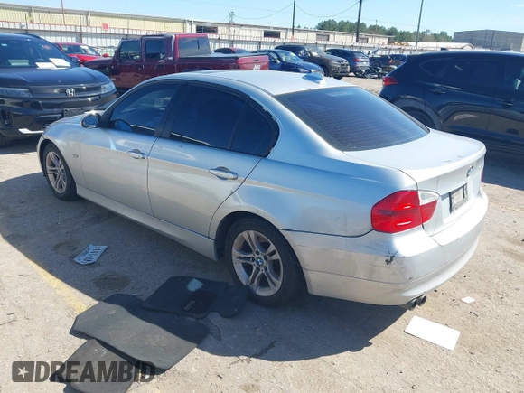 2008 BMW 3 Series 328i with VIN WBAVA37598NL56755, listed as a IAAI auction lot 41668770 with 170,122 mi miles. Bid and sale history available at carsss.com. Image 3.