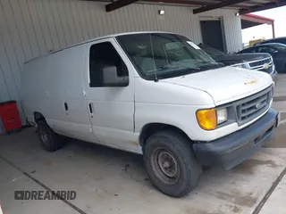 2006 Ford Econoline Cargo with VIN 1FTNE24W06HB02149, listed as a IAAI auction lot 42055924 with 229,432 mi miles and . Bid and sale history available at DreamBid. Image 1.