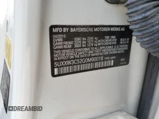 2016 BMW X4 xDrive28i with VIN 5UXXW3C52G0M90018, listed as a Copart auction lot 54887645 with 76,633 mi miles and Salvage title. Bid and sale history available at DreamBid. Image 12.