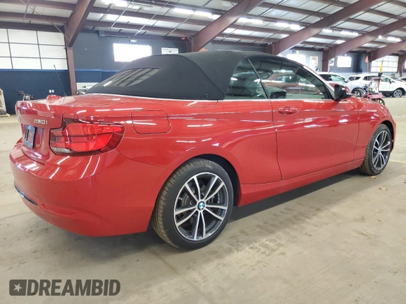 2018 BMW 2 Series 230i xDrive with VIN WBA2K1C53JVD41137, listed as a Copart auction lot 46621633 with 21,004 mi miles. Bid and sale history available at carsss.com. Image 3.