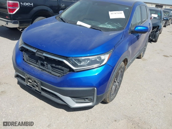 2020 Honda CR-V EX with VIN 7FARW1H59LE005641, listed as a IAAI auction lot 41787640 with 46,615 mi miles. Bid and sale history available at carsss.com. Image 2.