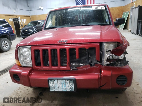 2006 Jeep Commander with VIN 1J8HG48K96C205781, listed as a Copart auction lot 72267764 with 188,145 mi miles and Clean Title. Bid and sale history available at carsss.com. Image 5.