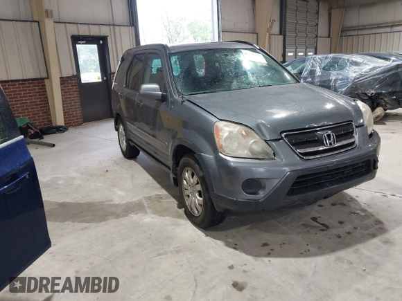 2005 Honda CR-V EX SE with VIN SHSRD78905U318760, listed as a IAAI auction lot 41971337 with 185,858 mi miles. Bid and sale history available at carsss.com. Image 1.