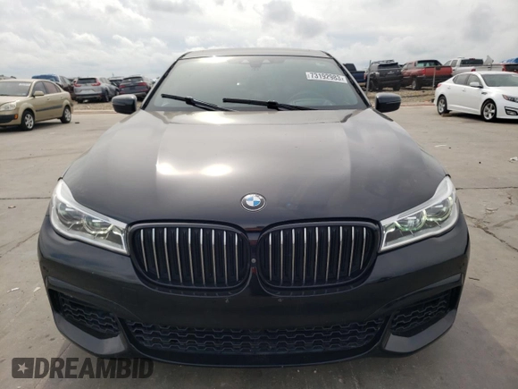 2019 BMW 7 Series 750i with VIN WBA7F0C58KGM24375, listed as a Copart auction lot 73192983 with 0 mi miles. Bid and sale history available at carsss.com. Image 5.