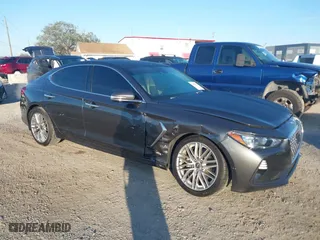 2020 Genesis G70 2.0T with VIN KMTG64LA6LU059951, listed as a IAAI auction lot 41683671 with 43,852 mi miles. Bid and sale history available at carsss.com. Image 1.
