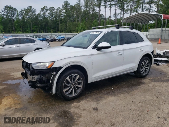 2022 Audi Q5 S line Premium Plus with VIN WA1EAAFY6N2071392, listed as a Copart auction lot 55633675 with 57,926 mi miles and Salvage title. Bid and sale history available at DreamBid. Image 1.