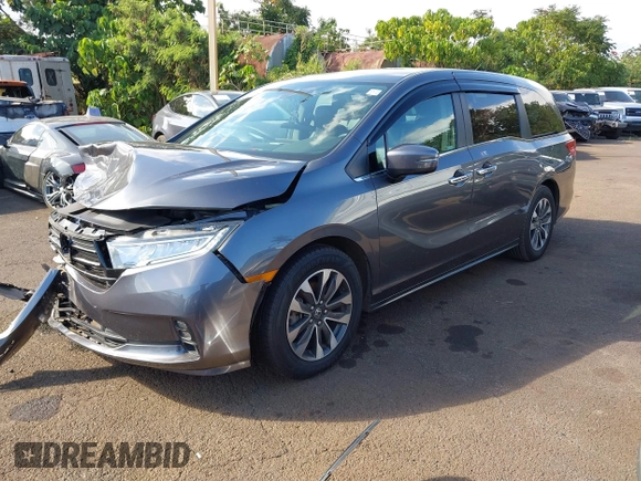 2023 Honda Odyssey EX-L with VIN 5FNRL6H65PB002896, listed as a IAAI auction lot 41559502 with 82,390 mi miles. Bid and sale history available at carsss.com. Image 17.