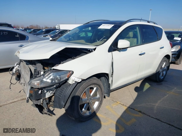 2010 Nissan Murano SL with VIN JN8AZ1MW5AW127604, listed as a IAAI auction lot 40424207 with 144,968 mi miles. Bid and sale history available at carsss.com. Image 2.