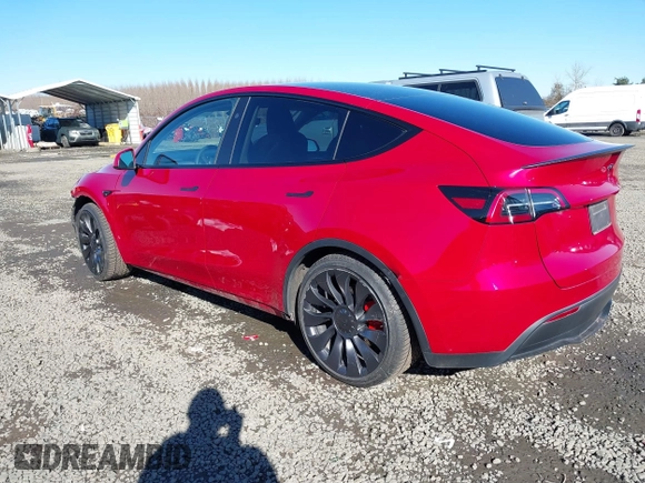 2023 Tesla Model Y Performance with VIN 7SAYGDEF5PF968855, listed as a IAAI auction lot 41499334 with 37,032 mi miles and . Bid and sale history available at DreamBid. Image 3.