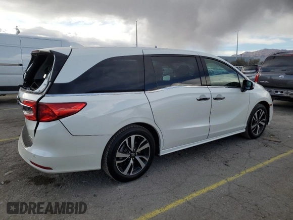 2018 Honda Odyssey Elite with VIN 5FNRL6H99JB066053, listed as a Copart auction lot 51963595 with 139,504 mi miles and Salvage Title. Bid and sale history available at carsss.com. Image 3.