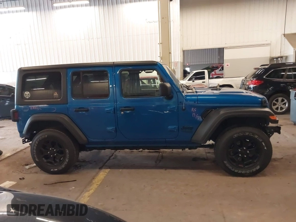 2021 Jeep Wrangler Unlimited Sport S with VIN 1C4HJXDG9MW797013, listed as a IAAI auction lot 41966754 with 53,583 mi miles. Bid and sale history available at carsss.com. Image 14.