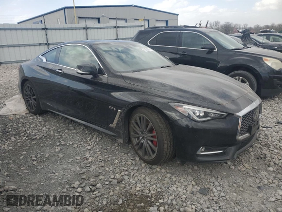 2017 Infiniti Q60 Red Sport 400 with VIN JN1FV7EL9HM701683, listed as a Copart auction lot 49708395 with 218,985 mi miles and Salvage Title. Bid and sale history available at carsss.com. Image 4.